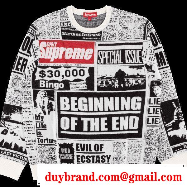 Supreme 18FW Newsprint Sweaterシュプリーム SUPREME プルオーバー 2色可選 圧倒的人気新着