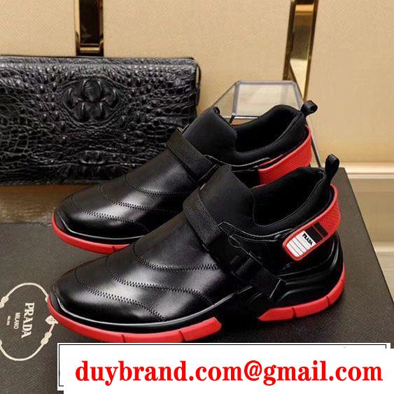  今、大人のお洒落に プラダ PRADA 限定人気セール ハイトップシューズ 最安値2019