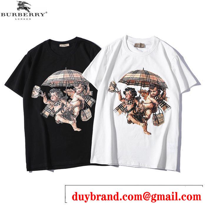 クラシカルな雰囲気 大人の可愛さを引き立て BURBERRY バーバリー 半袖Tシャツ 2色可選