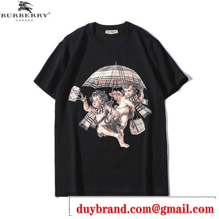 クラシカルな雰囲気 大人の可愛さを引き立て BURBERRY バーバリー 半袖Tシャツ 2色可選