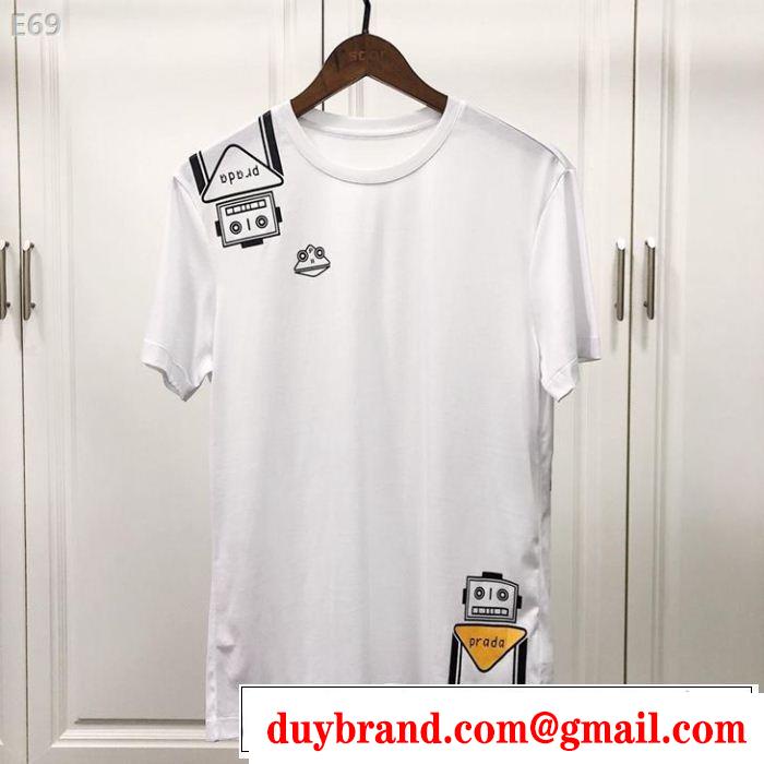 PRADA プラダ 半袖Tシャツ 2色可選 旬の気分を絶妙に 2019夏色っぽさ 今年もトレンド