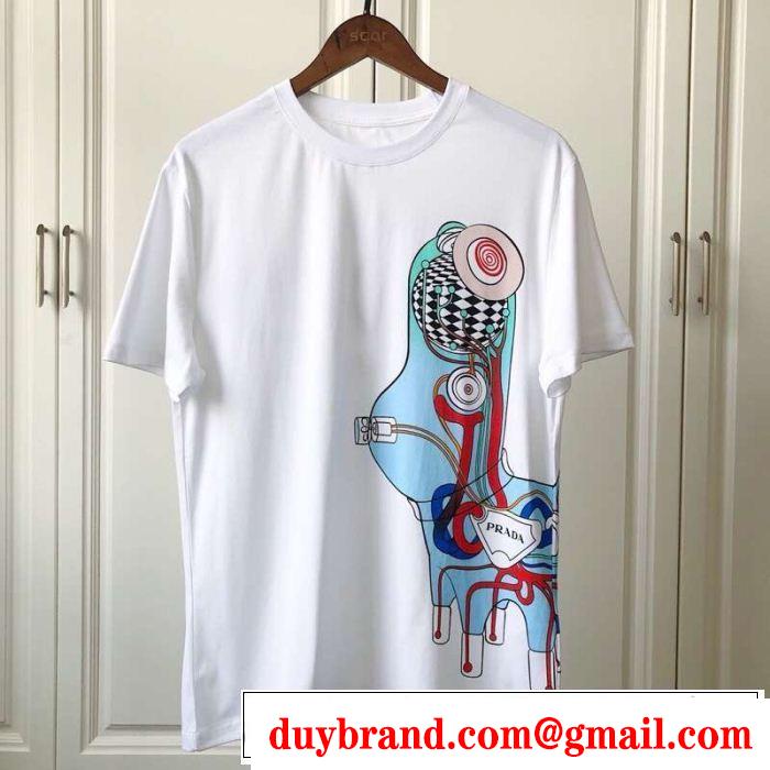 春夏のトレンドアイテム PRADA プラダ 半袖Tシャツ 2色可選 今季トレンドの限定アイテム