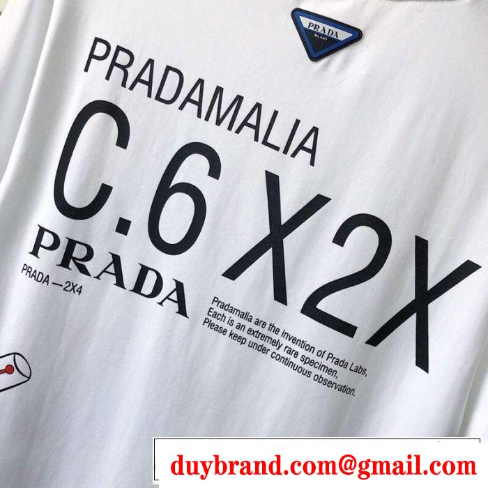 春夏のトレンドアイテム PRADA プラダ 半袖Tシャツ 2色可選 今季トレンドの限定アイテム