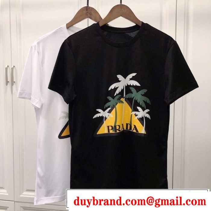 春夏の流行りトップス 2019春夏も引き続きトレンド PRADA プラダ 半袖Tシャツ 2色可選