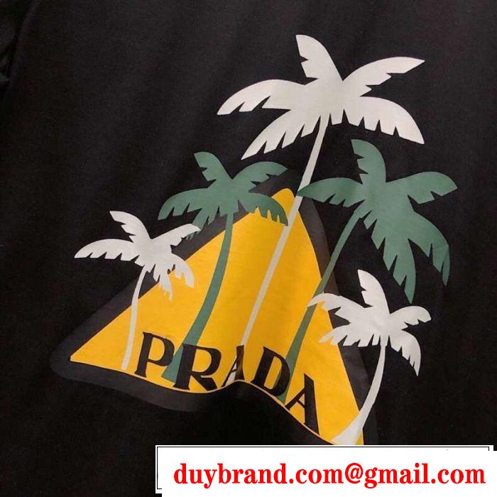 春夏の流行りトップス 2019春夏も引き続きトレンド PRADA プラダ 半袖Tシャツ 2色可選