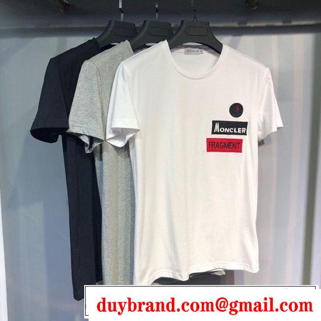 2019年春夏流行ファッション 大人のこなれた着こなし MONCLER モンクレール 半袖Tシャツ 3色可選