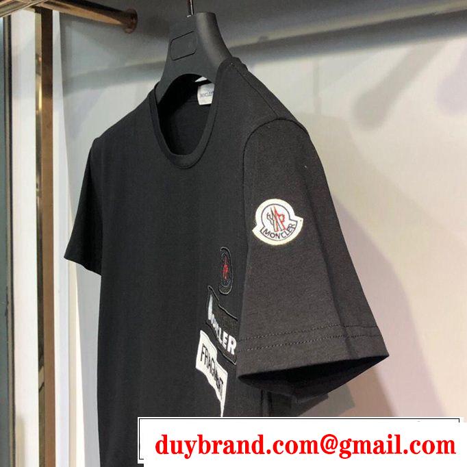 2019年春夏流行ファッション 大人のこなれた着こなし MONCLER モンクレール 半袖Tシャツ 3色可選