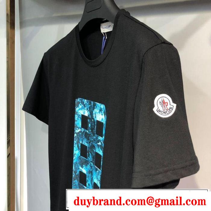 柔らかい印象に上質  MONCLER モンクレール 半袖Tシャツ 2色可選 大人カジュアル夏ファッション2019