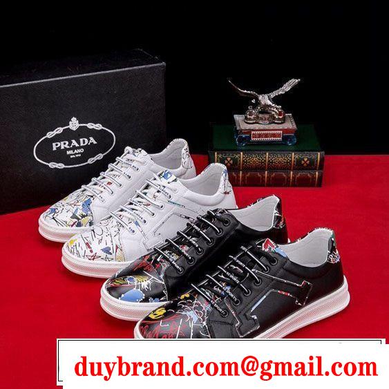 2019夏ファション新品 今季トレンドの限定アイテム オシャレ上級者に PRADA プラダ カジュアルシューズ 2色可選