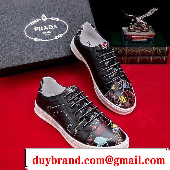 2019夏ファション新品 今季トレンドの限定アイテム オシャレ上級者に PRADA プラダ カジュアルシューズ 2色可選