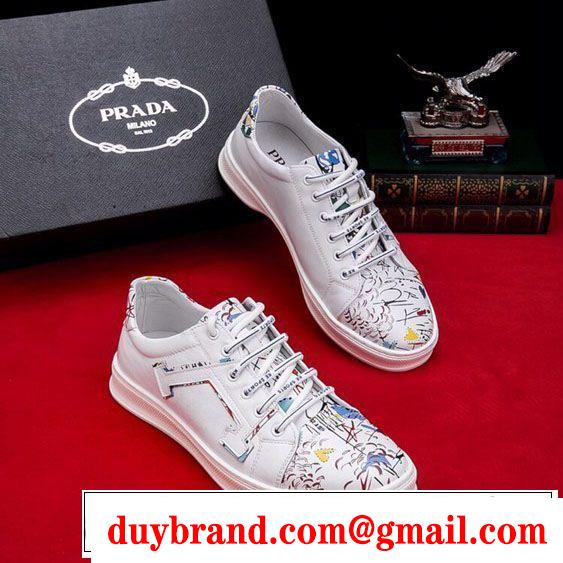 2019夏ファション新品 今季トレンドの限定アイテム オシャレ上級者に PRADA プラダ カジュアルシューズ 2色可選