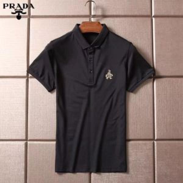 Đặc biệt là bán giới hạn phổ biến prada thể thao polo kích thước đến prada golf cotton tay áo ngắn 2019 quần áo nam mới _ tay áo ngắn t -shirt _ thời trang nam