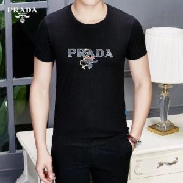 Đặc biệt đáng chú ý Fad Prada T -Shirt Mail Mail đặt hàng Prada Cotton Cotton giá rẻ Tops White Street mới đến