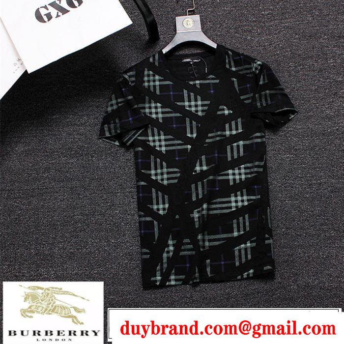 大人っぽいファション感 2019春夏も引き続き人気セール BURBERRY バーバリー  半袖Tシャツ 2色可選