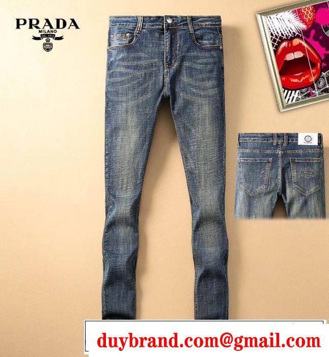 プラダ PRADA ストレートデニムパンツ 2019年春夏流行ファッション 風通しの良いフレア