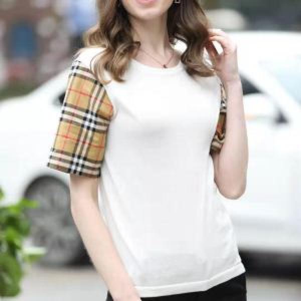 SHORT -SLEEVED T -SHIRT 3 màu lựa chọn tiêu chuẩn Phong cách mùa xuân / mùa hè giới hạn thời trang mùa hè bình thường 2019 Burberry _t Áo áo sơ mi _ Ladies Fashion