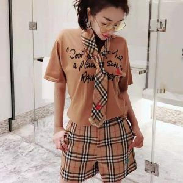 Burberry Burberry Up và Bottom Set Thư giãn thanh lịch "2019" Bây giờ, cảm giác theo mùa của Summer Street Summer nóng nhất _T