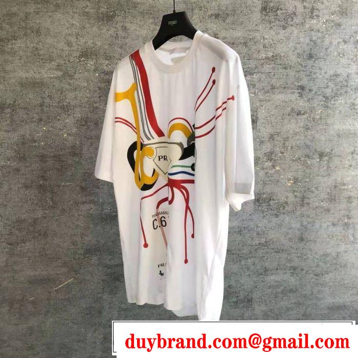 PRADA プラダ 半袖Tシャツ 大人カジュアル夏ファッション2019 夏気分UP最新コレクション