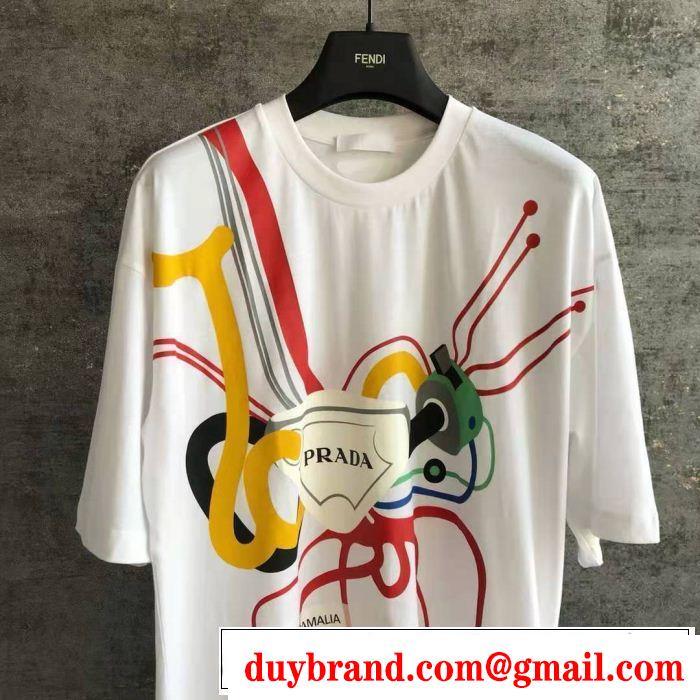 PRADA プラダ 半袖Tシャツ 大人カジュアル夏ファッション2019 夏気分UP最新コレクション