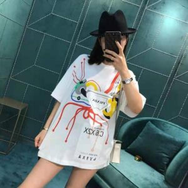 Prada Prada tay áo ngắn T -Shirt dành cho người lớn thời trang mùa hè 2019 Mood Mood Up Bộ sưu tập mới nhất _T Áo áo sơ mi_the Ladies Fashion_eg