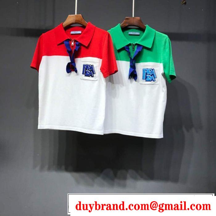 2019春夏の大注目トレンド 今年春夏ファション流行り PRADA プラダ 半袖Tシャツ 2色可選