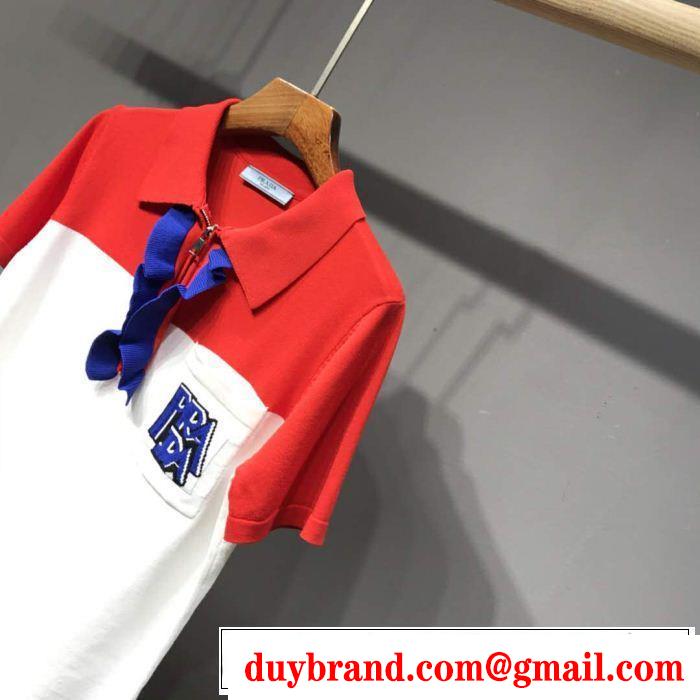 2019春夏の大注目トレンド 今年春夏ファション流行り PRADA プラダ 半袖Tシャツ 2色可選