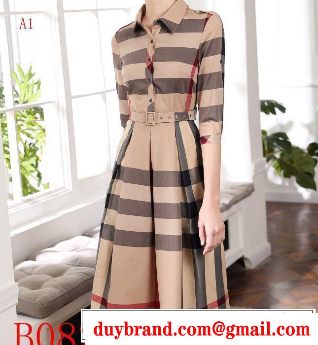2019春夏も引き続き人気セール きちんと感が抜群 通勤の定番 バーバリー BURBERRY ワンピース 4色可選