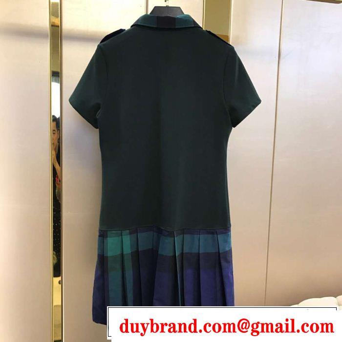 バーバリー BURBERRY ワンピース 4色可選 2019春夏も引き続きトレンド 甘過ぎず大人な印象に