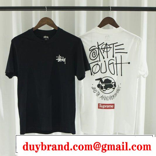 2色可選 おしゃれな夏ファッション2019 Supreme x Stussy 30th Anniversary Tee シュプリーム SUPREME 半袖Tシャツ