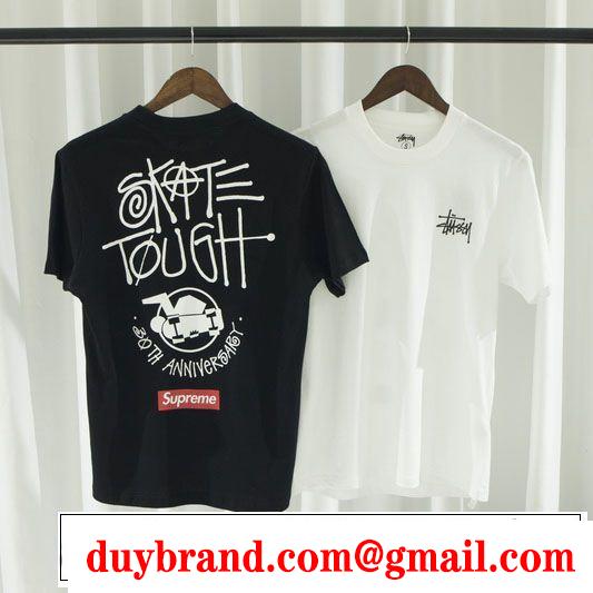 2色可選 おしゃれな夏ファッション2019 Supreme x Stussy 30th Anniversary Tee シュプリーム SUPREME 半袖Tシャツ