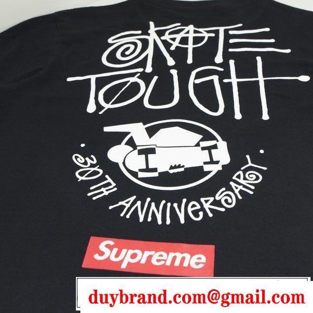 2色可選 おしゃれな夏ファッション2019 Supreme x Stussy 30th Anniversary Tee シュプリーム SUPREME 半袖Tシャツ
