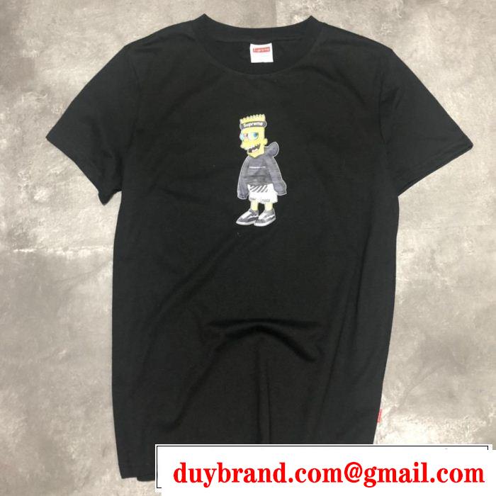 涼しげに演出 シュプリーム SUPREME 半袖Tシャツ 2色可選 大人カジュアル夏ファッション2019
