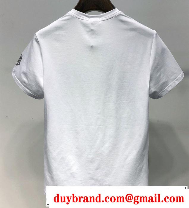 2色可選 2019年春夏のトレンドアイテム ドレスアップ効果も抜群 モンクレール MONCLER Tシャツ/ティーシャツ