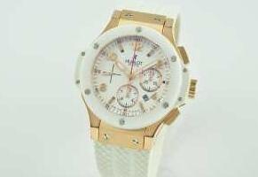 Uburo Watch nổi tiếng Ladies Hublot HU301SE230 Lớn Bank Thép không gỉ/Cao su bán vàng*Ngày màu be với ngày _ Hublot _ Thương hiệu giá rẻ 