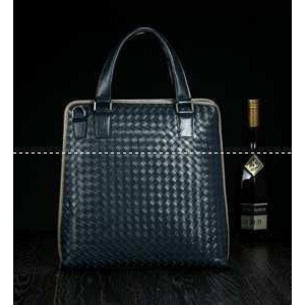 Xuất hiện mới Bottega Veneta Men Túi tay -Held & vai treo màu xanh đậm _ Bottega Veneta nam Bag_bag nam