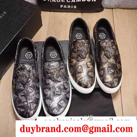 17SS フィリッププレイン philipp plein フラットシューズ 着用 2色可選 贈り物にも◎