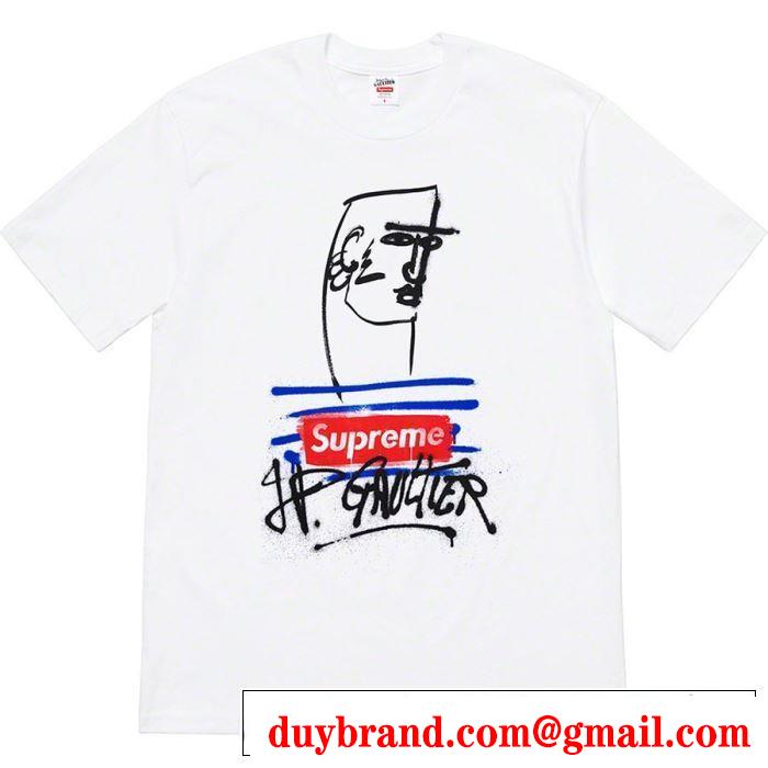  すっきりした印象に Tシャツ/半袖 2色可選 Supreme × Jean Paul Gaultier Tee 2019春夏は人気定番