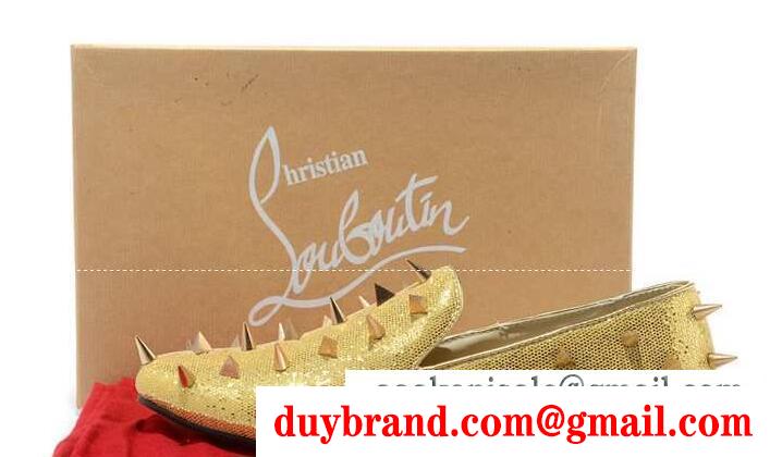 クリスチャンルブタン パンプス 履き心地が良い christian louboutin ゴールド 値下げパンプス スリッポン ローラー スタッズ カジュアルメンズシューズ