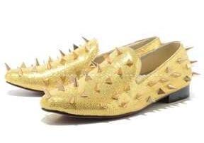 Bơm Christian Lubutan thoải mái Christian Louboutin Vàng giảm giá Bơm trượt -Pong Consler Studs Giày nam bình thường _Ristian Louboutin_ Thương hiệu giá rẻ 