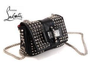 Super Great Great New Sale Christian Louboutin Christian Lubutan Studs Đam nàng Ladies Bag Bag Black _ Christian Lubutan Christian Louboutin_ Thương hiệu giá rẻ 