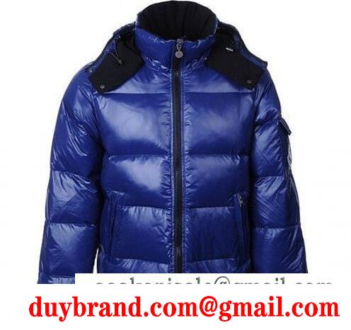 秋冬 モンクレール ダウン セール moncler 袖ロゴワッペン フード付き フルジップ ダウンブルゾン maya マヤ ブルー メンズダウンジャケット