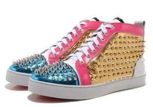 Giày nam Christian Lubutan Bim Cắt cao giày Sneakers Studs nhiều màu Christian Louboutin Giày thông thường của bán hàng phổ biến