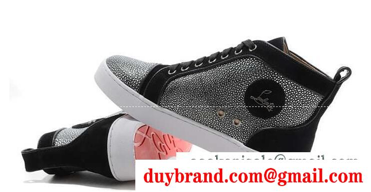 スポーツ靴 クリスチャンルブタン お得大人気なchristian louboutin ブラックとシルバー メンズスニーカー
