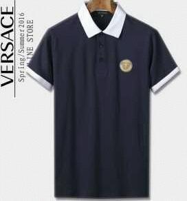 Cotton giá rẻ giá lớn đặc biệt Versace áo Versace Tops Nút áo thông thường 4 màu _ Versace Versace_ Thương hiệu giá rẻ (Lớp lớn nhất của )
