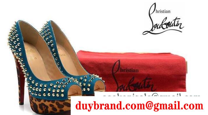 お得セール クリスチャンルブタン パンプス 履き心地が良い christian louboutin スパイクスタッズヒール エナメル グラデーション ブルー レディース