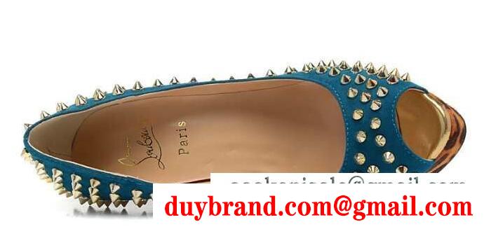 お得セール クリスチャンルブタン パンプス 履き心地が良い christian louboutin スパイクスタッズヒール エナメル グラデーション ブルー レディース
