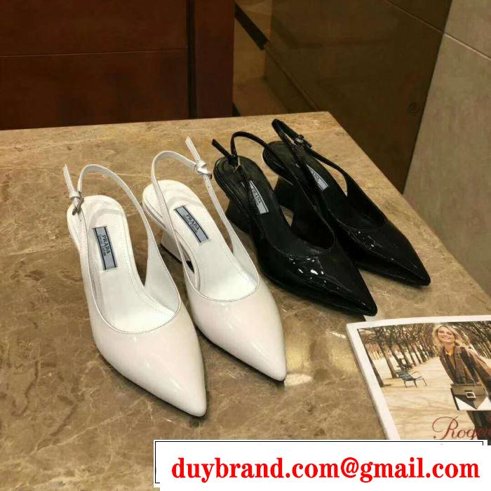 今っぽく新作アイテム 2019春夏も引き続きトレンド プラダ PRADA ハイヒール 2色可選