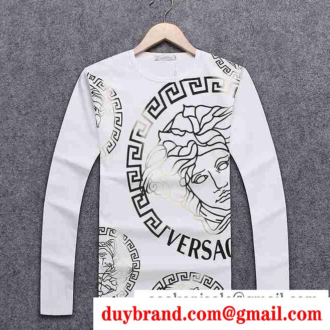 ストリートファッションヴェルサーチメンズ 長袖ｔシャツversaceプリントカットソーインナー