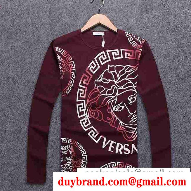 ストリートファッションヴェルサーチメンズ 長袖ｔシャツversaceプリントカットソーインナー