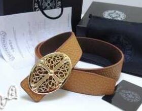 Chrome Hearts Belt Cross Buckle ChromeHearts Men Brown Belt Belt Gold Gold Trang trí_KROME Hearts Chrome Hearts_ Thương hiệu giá rẻ 